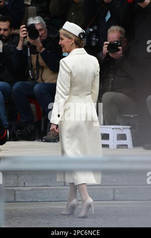 London, Großbritannien. 13. März 2023. 13. März 2023, Westminster Abbey, London, Großbritannien. Der Herzog und die Herzogin von Edinburgh kommen im Commonwealth an, sollten die Unterdrückung des afrikanischen LGBTQ in Westminster Abbey einstellen. Kredit: Siehe Li/Picture Capital/Alamy Live News Stockfoto