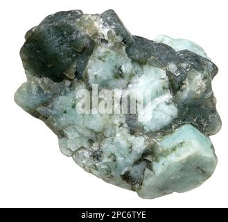 Raue Smaragde – grünes Beryl (c6cm quer) Stockfoto