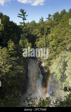 Die wichtigsten Wasserfälle nach Hurrikan Irene, Bushkill Falls, Poconos Mountains, Near Delaware Water Gap, Pennsylvania (U.) S.A. august 2011 Stockfoto