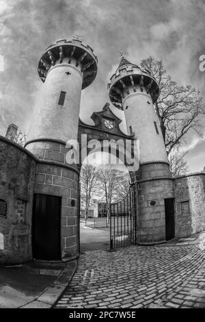 Powis Gateway, University of Aberdeen, Old Aberdeen, Schottland, Großbritannien Stockfoto