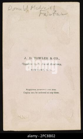 Commander Donald McNeill Fairfax von den USA Navy in Uniform / J.D. Fowler & Co., gegenüber den USA Marineakademie, Newport, R.I.. Liljenquist Family Sammlung von Bürgerkriegsfotos, pp/liljpaper. Fairfax, Donald McNeill, ca. 1821-1894, USA, Marine, Menschen, 1860-1870, Matrosen, Union, 1860-1870, Militäruniformen, Union, 1860-1870, USA, Geschichte, Bürgerkrieg, 1861-1865, Militärpersonal, Union. Stockfoto