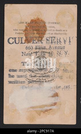 Schauspielerin und Gewerkschaftsspion Pauline Cushman in Uniform mit Schwert. Liljenquist Family Sammlung von Bürgerkriegsfotos , ausgestellt im Baltimore Museum of Art, 10 Art Museum Drive, Baltimore, MD, 21218, August 5, 2020 - 31. Januar 2021, pp/liljwoch, pp/liljpaper. Cushman, Pauline, 1833-1893, Frauen, 1860-1870, Spione, Union, 1860-1870, Militäruniformen, Union, 1860-1870, Daggers & Swords, 1860-1870, USA, Geschichte, Bürgerkrieg, 1861-1865, Geheimoperationen, Union. Stockfoto