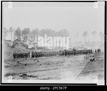 Wachstation in Camp of 114. Pennsylvania Inf'y, Brandy Station, Virginia, März (d. h. Feb.),1864. Titel von Element, Abbildungen In: E468,7 .G2, Gardners fotografisches Skizzenbuch des Krieges / Alexander Gardner. Washington, D.C. : Philp & Solomons, [c1866], v. II, pl. 55, Gift; Oberst Godwin Ordway; 1948. Vereinigte Staaten, Geschichte, Bürgerkrieg, 1861-1865, Vereinigte Staaten, Virginia, Brandy Station. Stockfoto