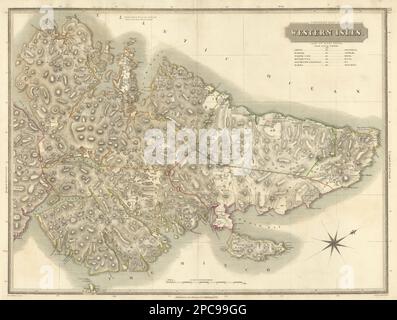 Westliche Inseln im Norden. Ross & Cromartyshires. Stornoway Harris. THOMSON, Karte von 182 Stockfoto