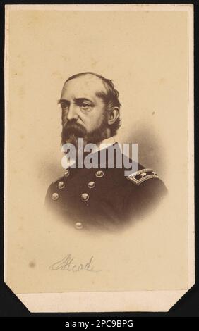 Generalmajor George Gordon Meade vom Generalstab der USA Freiwillige und Generalstabschef der USA Armee in Uniform. Liljenquist Family Sammlung von Bürgerkriegsfotos, pp/liljpaper. Meade, George Gordon, 1815-1872, Usa, Armee, Leute, 1860-1870, Soldaten, Union, 1860-1870, Militäruniformen, Union, 1860-1870, USA, Geschichte, Bürgerkrieg, 1861-1865, Militärpersonal, Union. Stockfoto