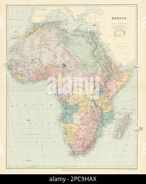 Afrika. Freihandelszone Kongo. British South Africa Company. STANFORD 1904 Karte Stockfoto
