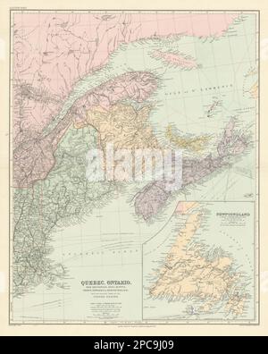 Kanada Maritime Provinzen. Quebec New Brunswick Maine PEI. Karte VON STANFORD 1904 Stockfoto