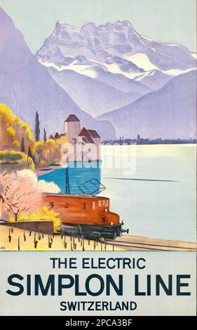 Emil Cardinaux - Die Electric Simplon Line - 1928 Stockfoto
