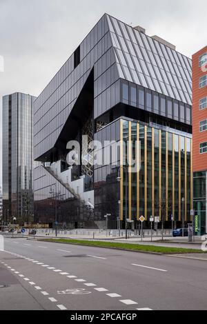 Berlin, Deutschland 12-29-2020 Axel Springer Neubau in Berlin, entworfen vom renommierten Architekten und Gründer von OMA Rem Koolhaas Stockfoto