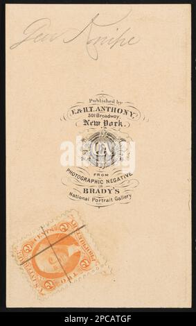 Brigadegeneral Joseph Farmer Knipe, 46. Pennsylvania Infanterie Regiment und USA Freiwillige in Uniform / veröffentlicht von E. & H.T. Anthony, 501 Broadway, New York, von einem Foto-Negativ in Bradys National Portrait Gallery... Liljenquist Family Sammlung von Bürgerkriegsfotos, pp/liljpaper. Knipe, Joseph Farmer, 1823-1901, Vereinigte Staaten, Armee, Pennsylvania Infanterie Regiment, 46. (1861-1865), People, Soldiers, Union, 1860-1870, Militäruniformen, Union, 1860-1870, Vereinigte Staaten, Geschichte, Bürgerkrieg, 1861-1865, Militärpersonal, Union. Stockfoto