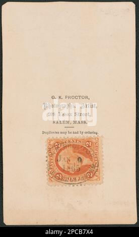 Gefreiter Franklin Clayton von 2. Massachusetts Infanterie Company in Uniform / G.K. Proctor, Fotograf, 208 Essex Street, Salem, Mass. Liljenquist Family Sammlung von Bürgerkriegsfotos, pp/liljpaper. Clayton, Franklin, 1846-1872, Usa, Armee, Massachusetts Infanterie Regiment, 2. (1864-1865), People, Soldiers, Union, 1860-1870, Militäruniformen, Union, 1860-1870, Vereinigte Staaten, Geschichte, Bürgerkrieg, 1861-1865, Militärpersonal, Union. Stockfoto