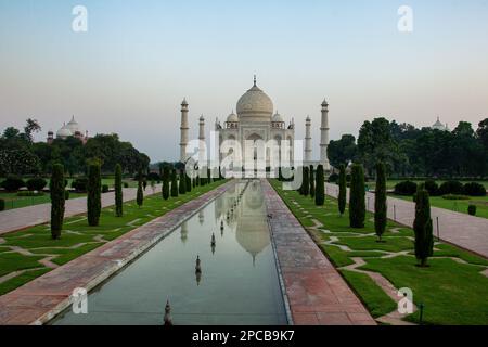 Blick auf das Taj Mahal, Agra Stockfoto