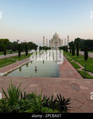 Blick auf das Taj Mahal, Agra Stockfoto