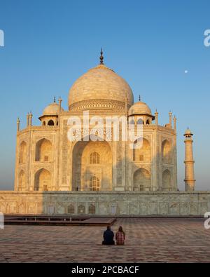 Blick auf das Taj Mahal, Agra Stockfoto