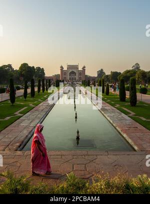 Blick auf das Taj Mahal, Agra Stockfoto