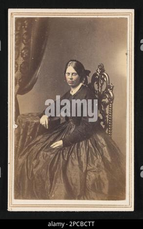 Gewerkschaftsschwester Caroline A. Burghardt, Porträt, sitzend, nach vorne gerichtet. Liljenquist Family Sammlung von Bürgerkriegsfotos, pp/liljpaper, pp/liljwoch. Burghardt, Caroline A, 1834-1922, Krankenschwestern, Union, 1860-1870, Usa, Geschichte, Bürgerkrieg, 1861-1865, Medizinische Aspekte, Union, Vereinigte Staaten, Geschichte, Bürgerkrieg, 1861-1865, Frauen, Gewerkschaft. Stockfoto