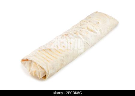 Kebab, Saurma oder Sandwich gefülltes Fleisch, Oliven, Zwiebeln, Gemüse und andere Zutaten. Straßenküche. Essen zum Mitnehmen. Stockfoto