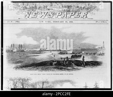 Point Isabel, Texas / auf einer Skizze unseres Spezialkünstlers C.E.H. Bonwill... Illus. In: Frank Leslies illustrierte Zeitung, 1864. Februar 13, S. 321. USA, Geschichte, Bürgerkrieg, 1861-1865, Grabenkrieg, Grabenkrieg, Texas, Port Isabel, 1860-1870. Stockfoto