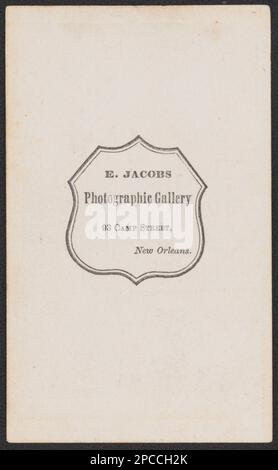 Krankenhausdirektor und Oberleutnant von Joseph Davis von Co E, 5. Massachusetts Infanterie Regiment und 30. Massachusetts Infanterie Regiment in Uniform / E. Jacobs Photographic Gallery, 93 Camp Street, New Orleans. Liljenquist Family Sammlung von Bürgerkriegsfotos, pp/liljpaper. Davis, Joseph, 1840-, Usa, Armee, Massachusetts Infanterie Regiment, 5. (1861-1865), People, United States, Army, Massachusetts Infanterie Regiment, 30. (1862-1865), People, Soldiers, Union, 1860-1870, Militäruniformen, Union, 1860-1870, Gesundheitspersonal, 1860-1870, Vereinigte Staaten, Geschichte, Zivilwissenschaft Stockfoto