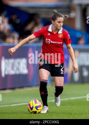 Ona Batlle von Manchester United in Aktion während des Barclays Women's Super League-Spiels in Kingsmeadow, London. Foto: Sonntag, 12. März 2023. Stockfoto