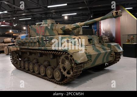 Deutscher Panzer IV-Tank im Bovington Tank Museum in Dorset. Stockfoto