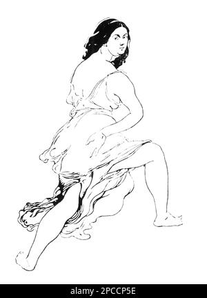 1906 Ca. , FRANKREICH : die amerikanische Revolutantänzerin ISADORA DUNCAN ( 1878 - 1927 ) , dargestellt vom gefeierten Kostümdesigner und russischen Maler LEON BAKST . Duncan war der Gründer von Free Dance, Verheiratet mit dem russischen schwulen Dichter Sergei Esenin und Liebhaber des Theaterdesigners Gordon Craig - TANZ - DANZA - Ballerina - rivoluzionaria - Avanguardia - Avantgarde - antikes griechisch-römisches Kleid - Vestito all'antica greco-romano - DANZA LIBERA - BALLETTO - TEATRO - BALLERINA - DIVINA - DIVINA - AVANGUARDIA - THEATER - THEATER - MODERNO - MODERNISMO - MODERNISMUS - ARTE - KUNST - ARCHIVIO GBB Stockfoto