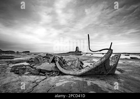 Schiffswrack des Admiral von Tromp in Saltwick Bay, nahe Whitby, North Yorkshire Küste Stockfoto