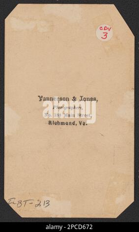 Generalleutnant Thomas Jonathan „Stonewall“ Jackson vom Konföderierten Infanterie-Regiment in Uniform / Vannerson & Jones, Fotografen, Nr. 188 Main Street, Richmond, Virginia. Liljenquist Family Sammlung von Bürgerkriegsfotos, pp/liljpaper. Jackson, Stonewall, 1824-1863, Konföderierte Staaten von Amerika, Armee, Volk, 1860-1870, Soldaten, Konföderat, 1860-1870, Militäruniformen, Konföderat, 1860-1870, USA, Geschichte, Bürgerkrieg, 1861-1865, Militärpersonal, Konföderierter. Stockfoto