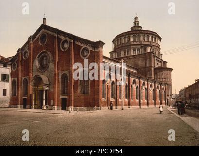 Ca. 1900 , MAILAND, ITALIEN : Kirche St. Mary, die gnädige. Photocrome Druckfarben bearbeitet von Detroit Publishing Co - CHIESA DI SANTA MARIA DELLE GRAZIE - MAILAND - LOMBARDEI - ITALIA - FOTOSTORICHE - GESCHICHTE - GEOGRAFIEN - GEOGRAFIE - ARCHITEKTUR - - --- ARCHIVIO GBB Stockfoto