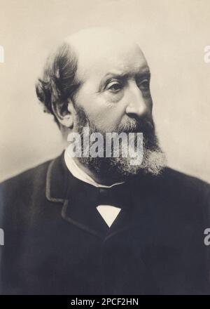 1890 Ca, FRANKREICH : der französische Schriftsteller UND Playwriter EMILE Guillaume Victor AUGIER ( 1820 - 1899 ). - LETTERATO - LITERATUR - VRITICO LETTERARIO - LETTERATURA - SCRITTORE - BART - BARBA - TEATRO - THEATER - DRAMATIST - COMMEDIOGRAFO - DRAMMATURGO ----- Archivio GBB Stockfoto