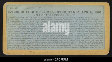 Innenansicht von Fort Sumter, aufgenommen im April 1861, Charleston, South Carolina. Die Robin G. Stanford Collection, digitalisierte 2015 Finanzierung vom Center for Civil war Photography. Usa, Geschichte, Bürgerkrieg, 1861-1865, South Carolina, - Nach Charleston Stockfoto