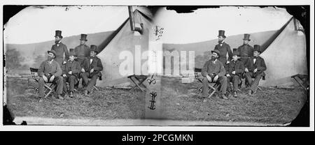 Antietam, Maryland. Allan Pinkerton und Besucher aus Washington. Bürgerkriegsfotos, 1861-1865. Usa, Geschichte, Bürgerkrieg, 1861-1865. Stockfoto