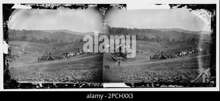 Keedysville, Maryland (in der Nähe). Strohhütten auf Smiths Farm, die nach der Schlacht von Antietam als Krankenhaus genutzt wurden. Bürgerkriegsfotos, 1861-1865. Usa, Geschichte, Bürgerkrieg, 1861-1865. Stockfoto