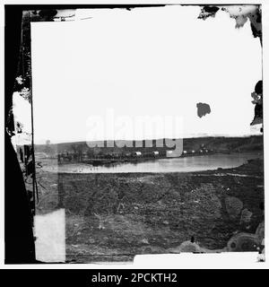 Fredericksburg, Virginia. Pontonbrücke über den Rappahannock. Bürgerkriegsfotos, 1861-1865. Usa, Geschichte, Bürgerkrieg, 1861-1865. Stockfoto