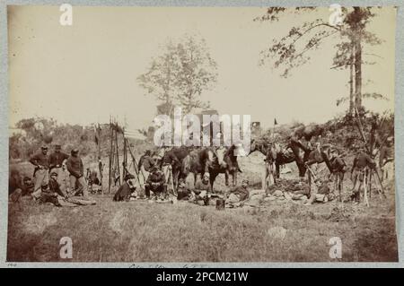 Kompanie I, 6. Pennsylvania Cavalry, Falmouth, Virginia, Juni 1863. Nr. 140, Titel von Artikel, zusätzliche Informationen aus dem Katalog der fotografischen Vorfälle des Krieges, von der Galerie Alexander Gardner... von Bob Zeller, herausgegeben vom Center for Civil war Photography, c2003, Gift; Oberst Godwin Ordway, 1948. United States, Army, Pennsylvania Cavalry Regiment, 6. (1861-1865) , United States, Geschichte, Bürgerkrieg, 1861-1865, Vereinigte Staaten, Virginia, Falmouth. Stockfoto