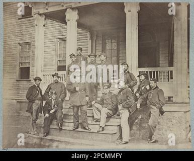 Major General John Sedgwick und Stab. Nein B619, Titel von Artikel, Geschenk; Oberst Godwin Ordway; 1948. Usa, Geschichte, Bürgerkrieg, 1861-1865. Stockfoto