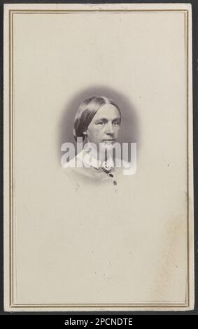 Nicht identifizierte Frau, möglicherweise Krankenschwester, während des Bürgerkriegs / W. C. North, Fotograf, Devereux Block, Utica, New York. Der Titel wurde von Bibliotheksmitarbeitern entwickelt. Frauen, 1860-1870. Stockfoto