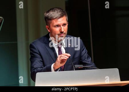 New York, New York, USA. 13. März 2023. Adrian Kubickyi anlässlich des 80. Jahrestags des Warschauer Ghetto-Aufstands in der Carnegie Hall. Kredit: Steve Mack/Alamy Live News Stockfoto