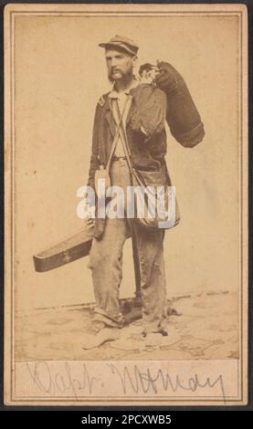 Hauptmann W.H. Mai / fotografiert von McPherson & Oliver, No. 132 Canal Street, New-Orleans.. Liljenquist Family Sammlung von Bürgerkriegsfotos, pp/liljpaper. Mai, William H, 1838-1910, USA, Armee, Connecticut Infanterie-Regiment, 23. (1862-1863), Menschen, Kriegsgefangene, Union, 1860-1870, Soldaten, Union, 1860-1870, Militäruniformen, Union, 1860-1870, Kantinen, 1860-1870, Musikinstrumentkoffer, 1860-1870, Usa, Geschichte, Bürgerkrieg, 1861-1865, Militärpersonal, Union, Vereinigte Staaten, Geschichte, Bürgerkrieg, 1861-1865, Gefangene, Union. Stockfoto