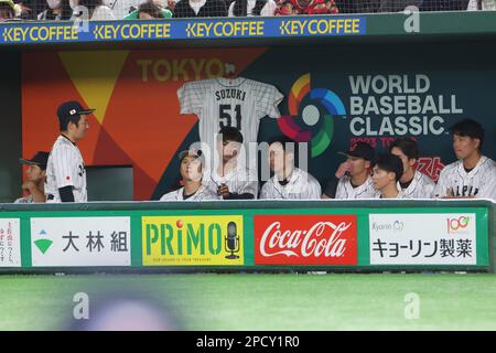 Tokio, Japan. 11. März 2023. Japan Team Group (JPN) Baseball : 2023 World Baseball Classic First Round Pool B Spiel zwischen der Tschechischen Republik und Japan im Tokyo Dome in Tokio, Japan . Kredit: CTK Photo/AFLO/Alamy Live News Stockfoto