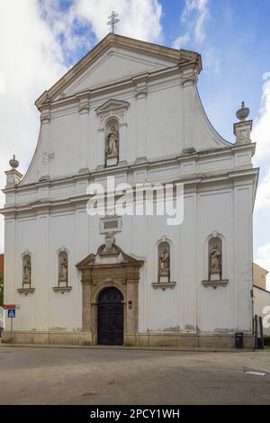 Die Fassade des St. Katharinenkirche eine schöne barocke Kirche, die zwischen 1620 und 1632 im Zentrum von Zagreb erbaut wurde Stockfoto