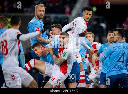 Köln, Deutschland. 10. März 2023. Julian Chabot (Köln), Dominique Heintz (Bochum), Philipp Hofmann (Bochum), Eric Martel (Köln), Davie Selke (Köln) 1 Stockfoto