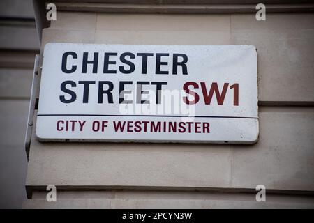 Chester Street, Stadt Westminster. Kredit: Sinai Noor / Alamy Stockfoto