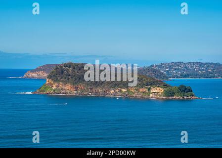 Lion Island in Broken Bay an der Mündung des Hawkesbury River zwischen der Nordspitze von Sydney und dem Beginn der Central Coast, NSW AUST Stockfoto