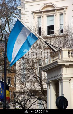 Argentiniens Botschaft - Belgrave Square, London, Großbritannien. Stockfoto