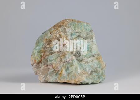 Amazonite, auch bekannt als Amazonstone oder Amazon Jade, ist eine halbdeckende blau-grüne Sorte von Microcline-Feldspat Stockfoto