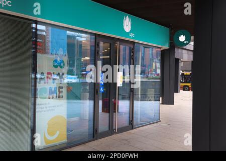 BRESLAU, POLEN - 11. MAI 2018: UPC Internet and Cable TV Provider Store in Breslau, Polen. Stockfoto