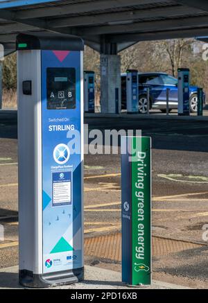 Der Low Carbon Hub und die Ladestation für Elektrofahrzeuge in Stirling in Schottland Stockfoto