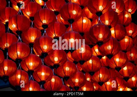 Rote Laternen, fotografiert in Dalat, Vietnam Stockfoto