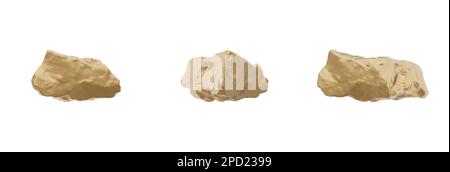 Diese herrlichen goldenen Steinkomponenten in 3D-Rendern verleihen Ihren digitalen Kreationen einen Hauch von Eleganz. Diese hochwertigen JPGs mit detaillierter Leistung Stockfoto